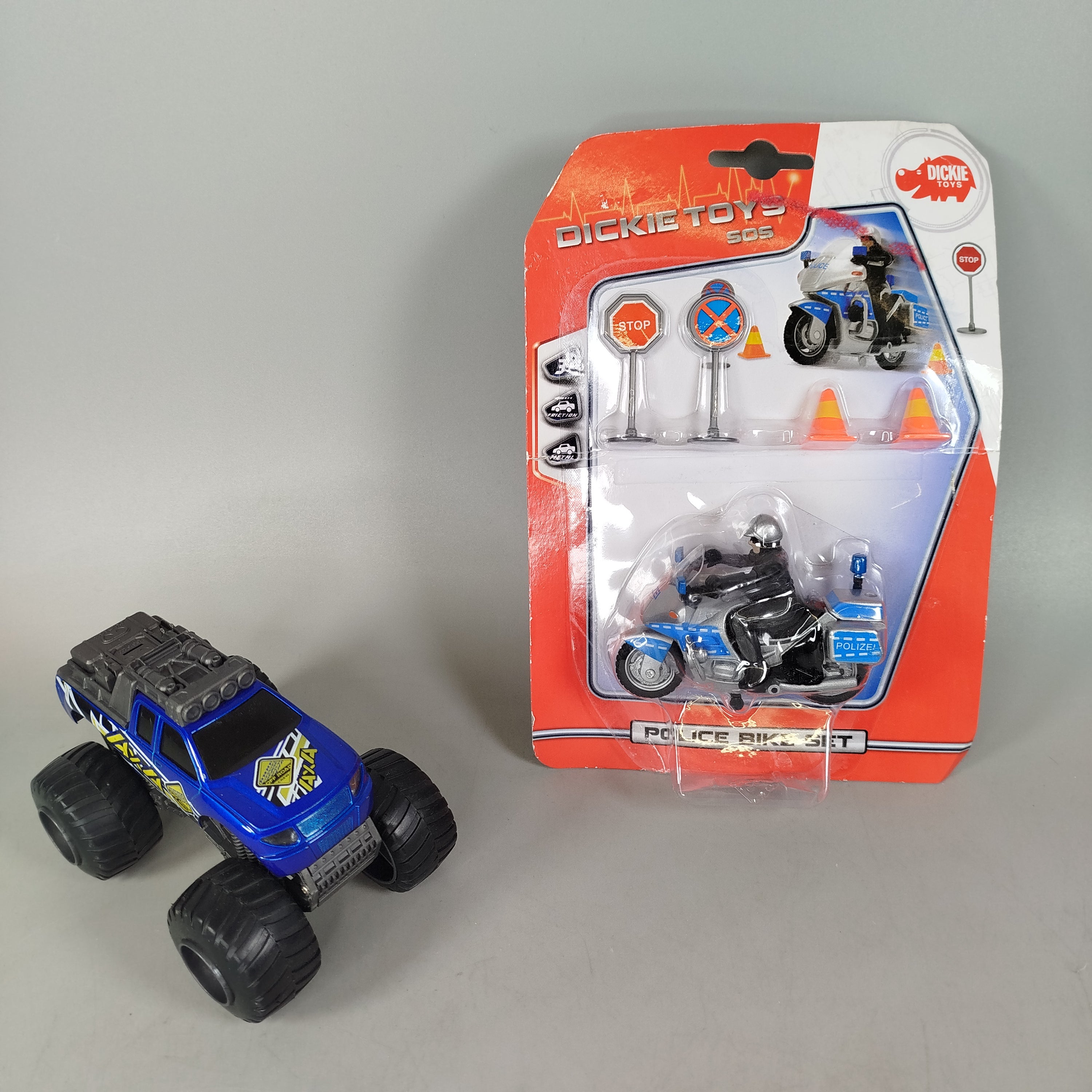 Dickie Toys Bundle 2x Polizei Motorrad&Monstertruck ab 3 4 5 Jahre | ✅ geprüft